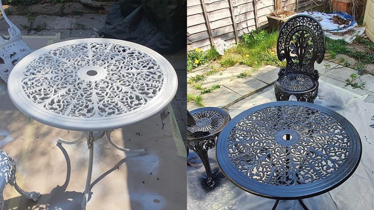 Painting metal outdoor furniture is a fantastic way