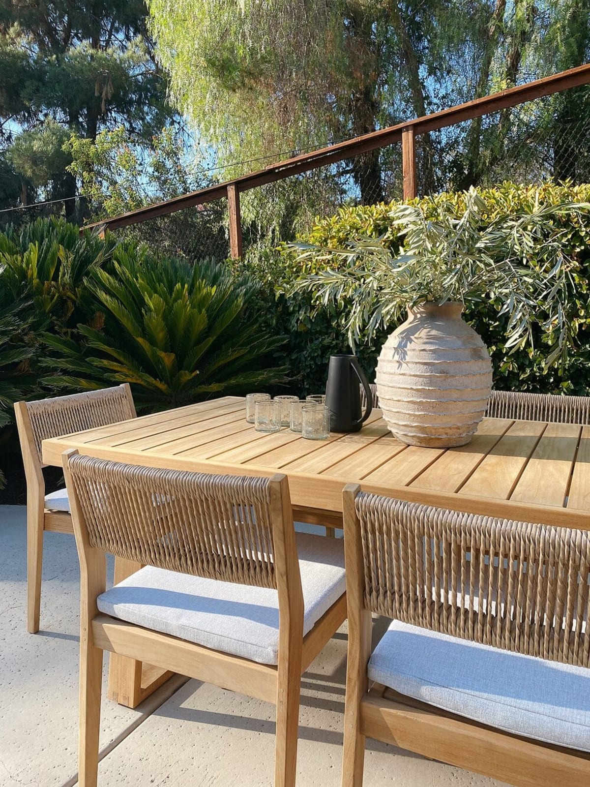 Outdoor teak furniture adds elegance and functionality