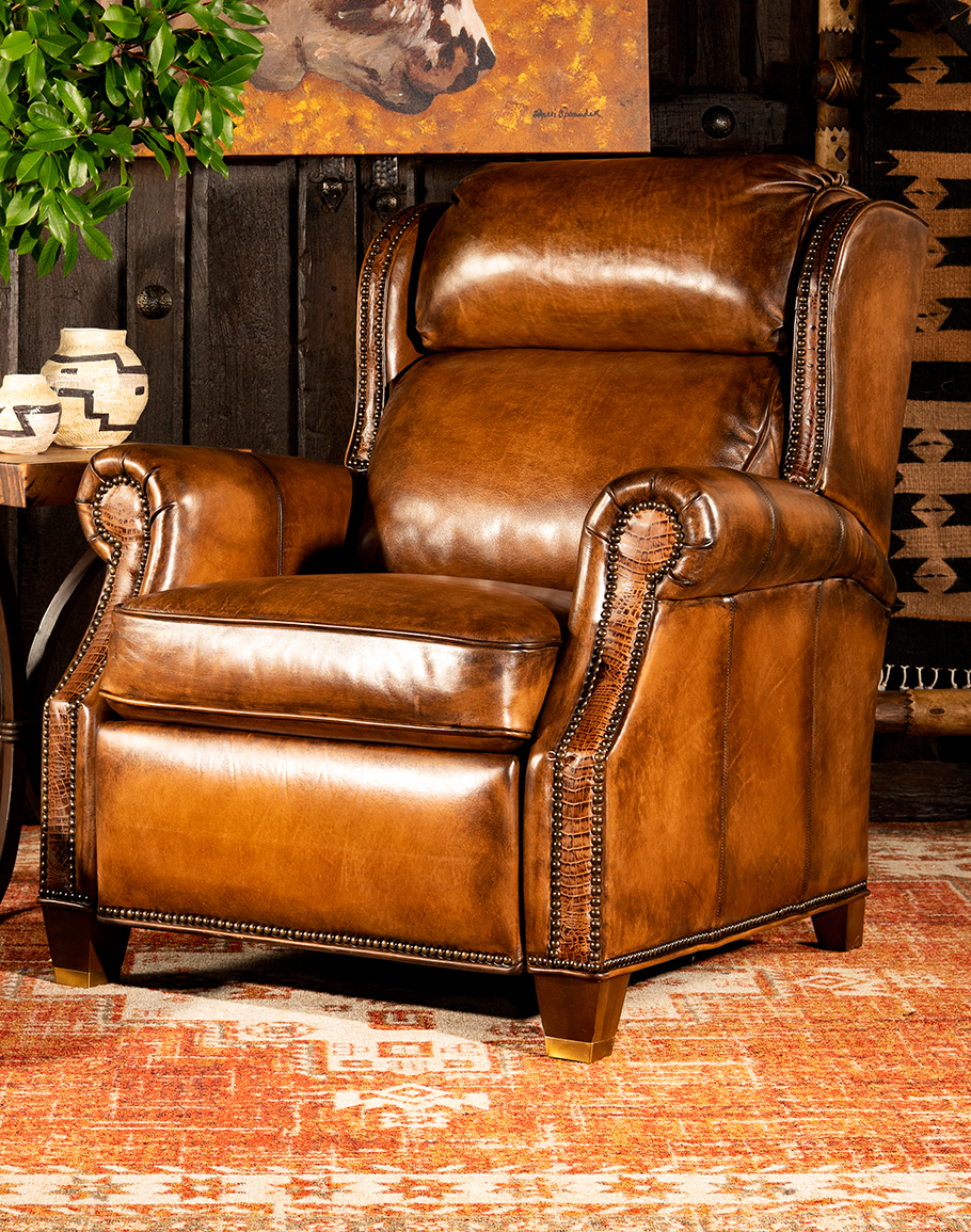 brown leather recliner chair