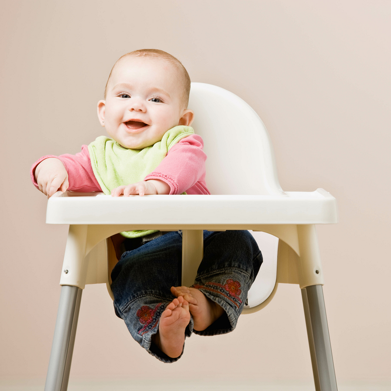 baby sit in a high chair