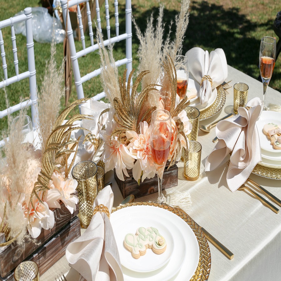 boho baby shower table decor