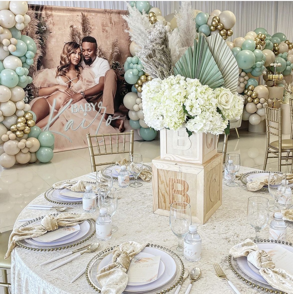 boho baby shower table decor