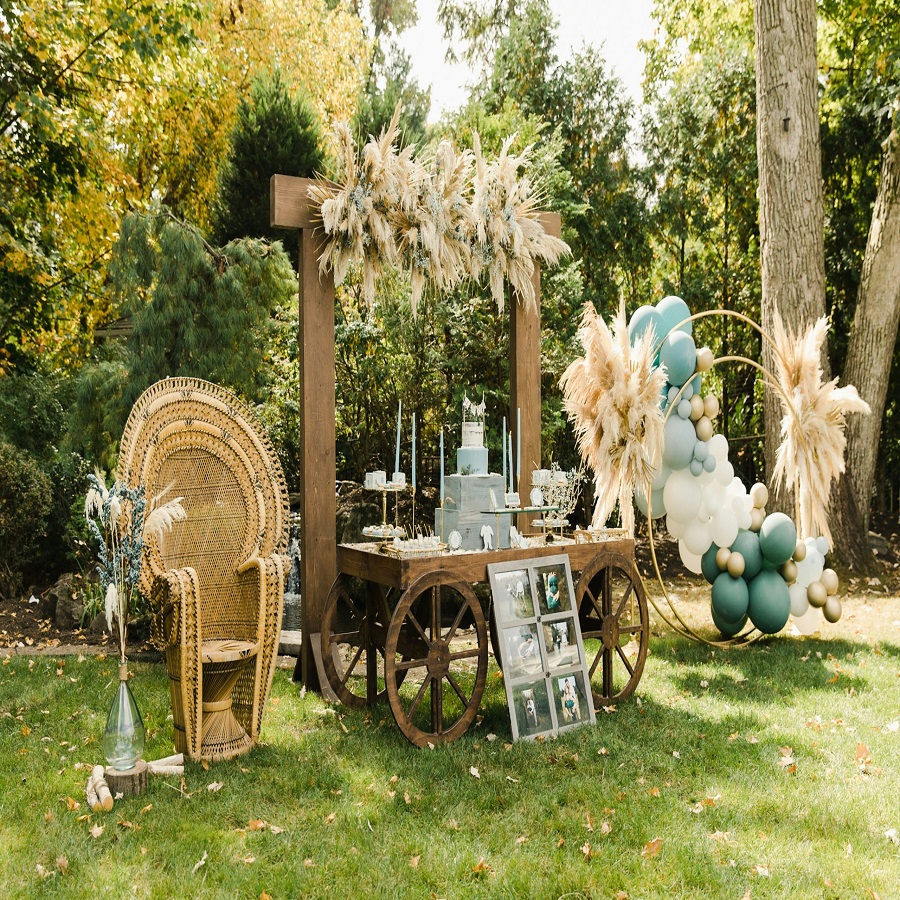 boho baby shower table decor