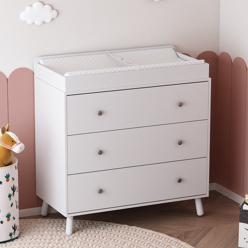 white baby changing table