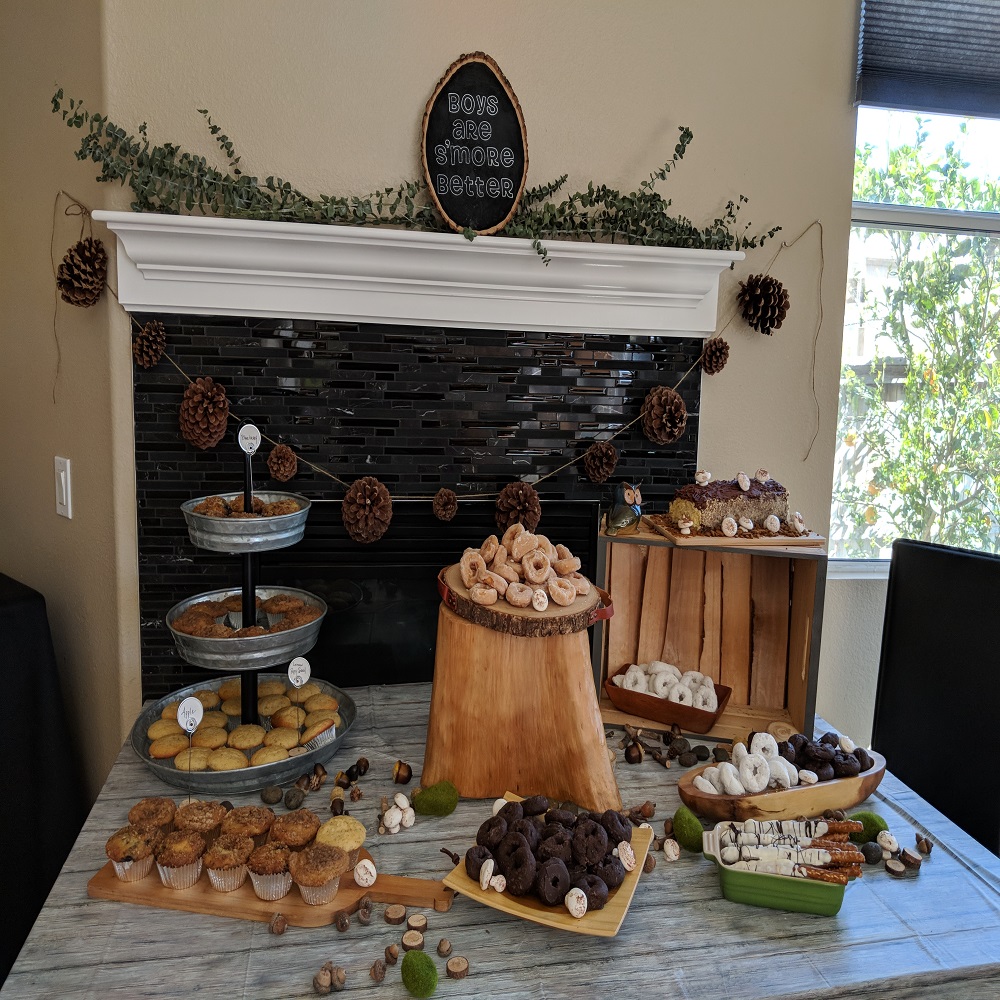 Elegant Woodland Baby Shower Food Table