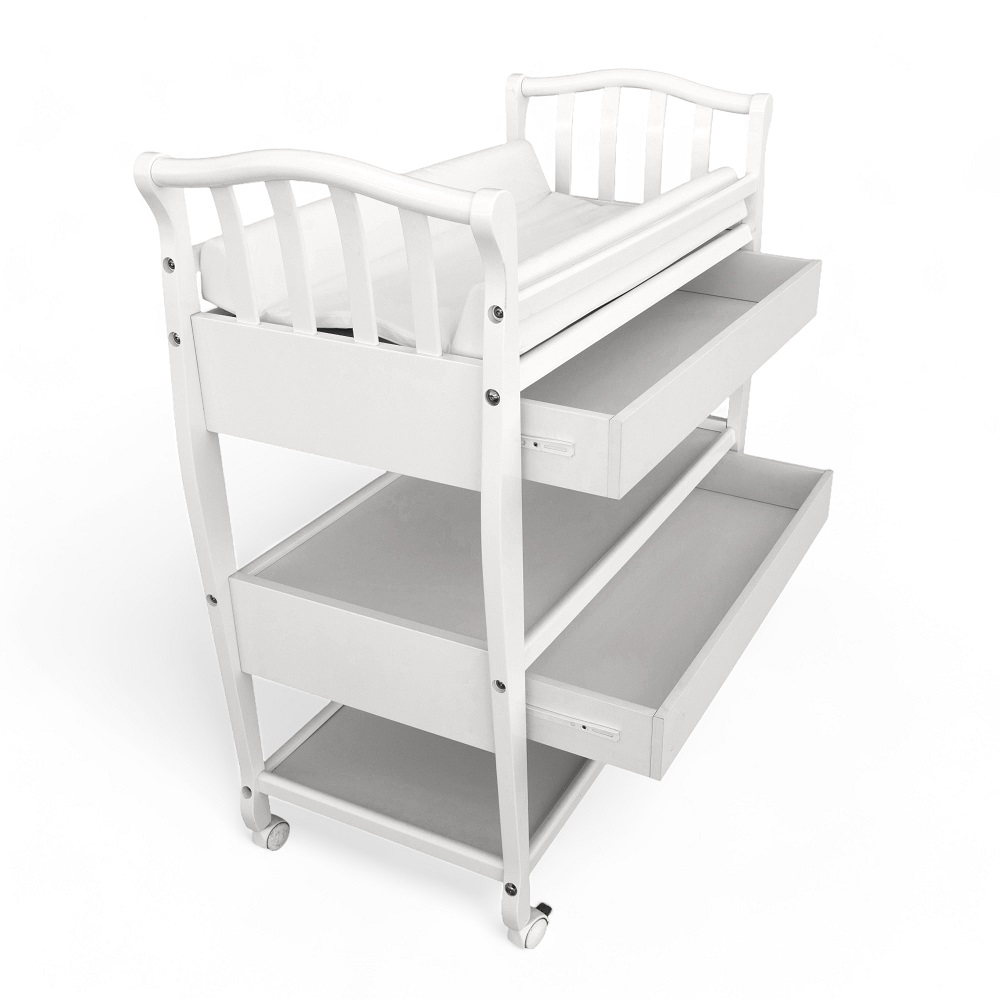 white baby changing table