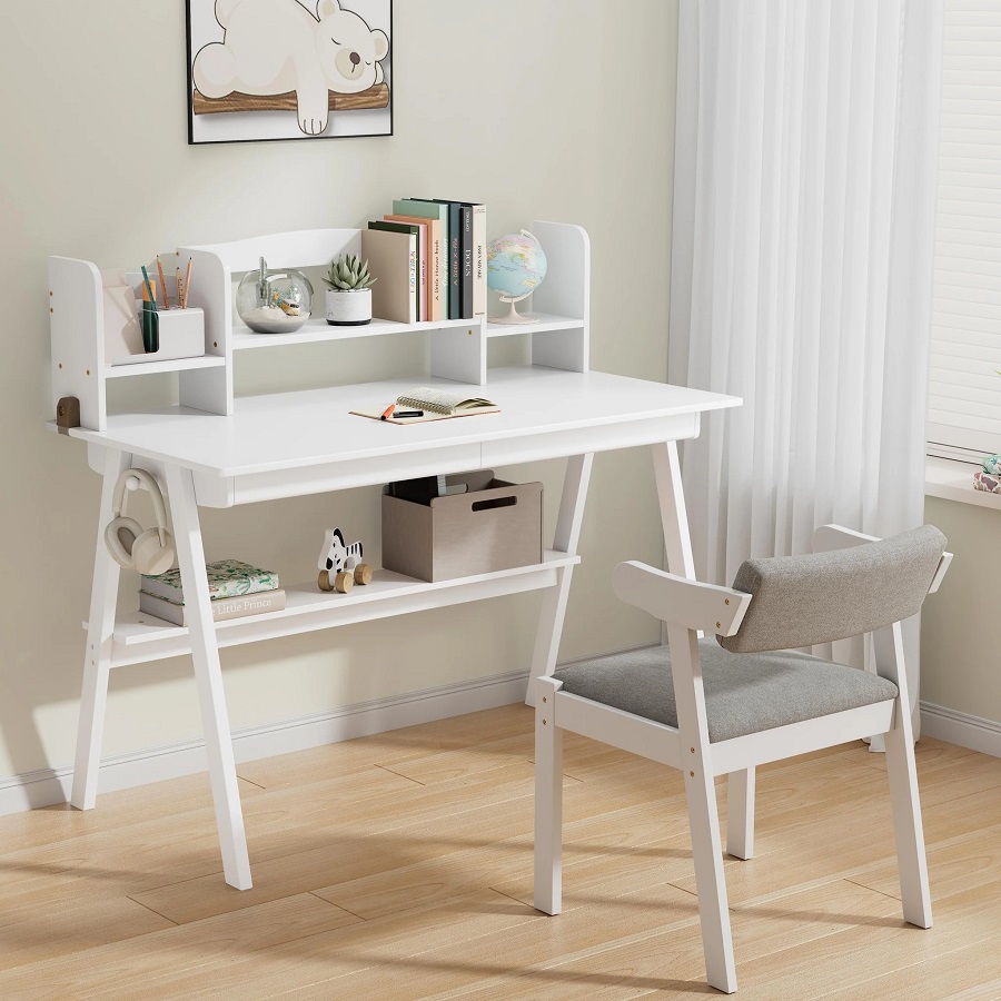 kids white desk