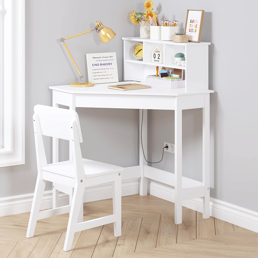 kids white desk