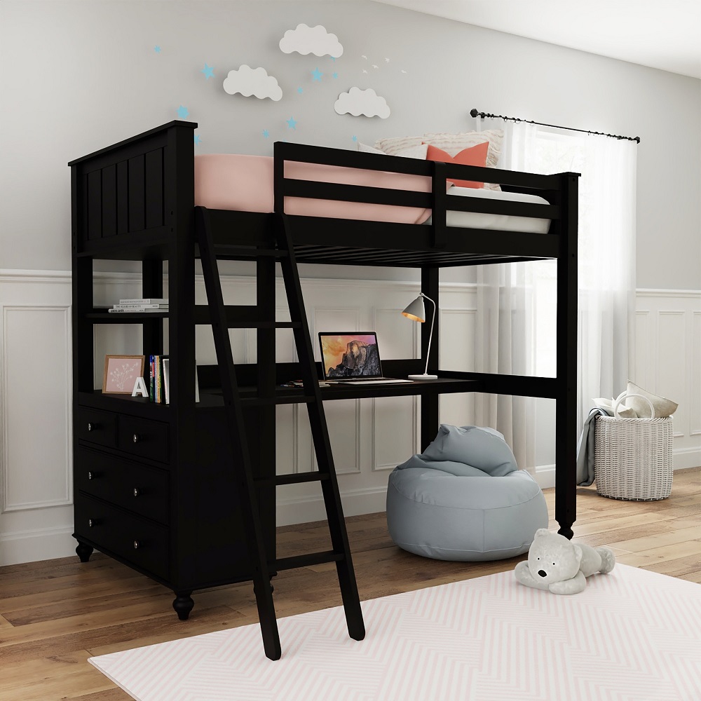 kids loft bed with desk