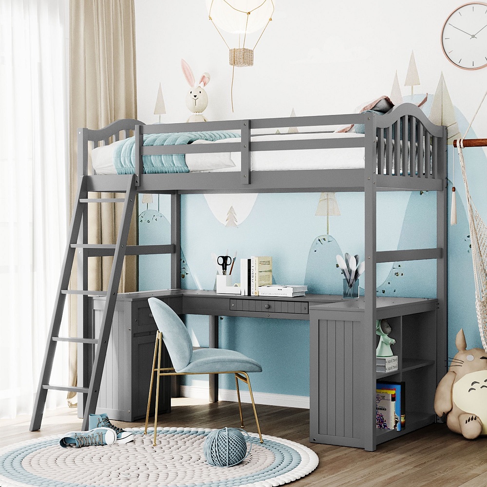 kids loft bed with desk