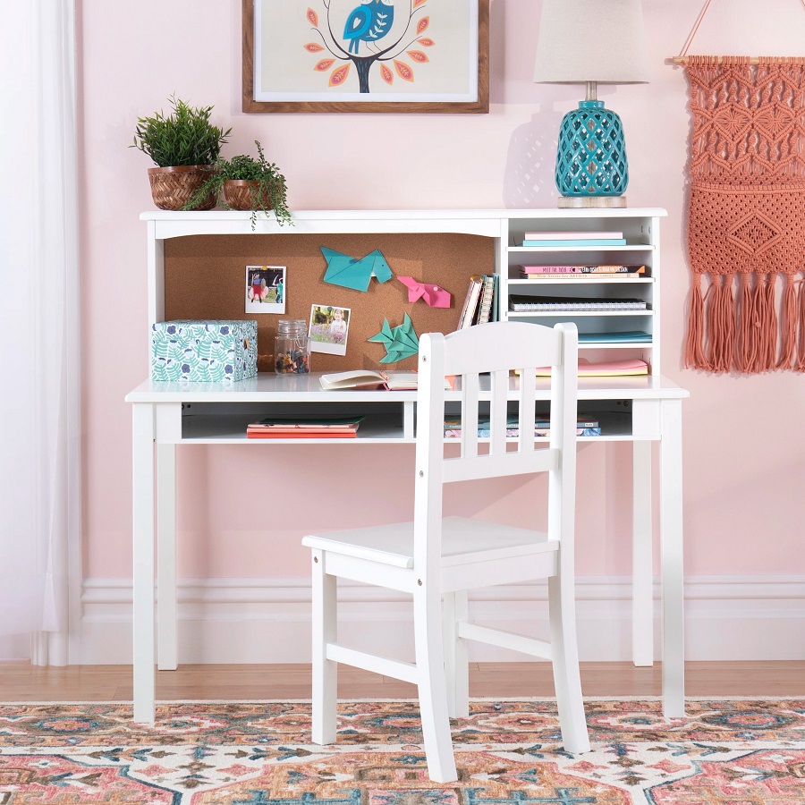 kids white desk