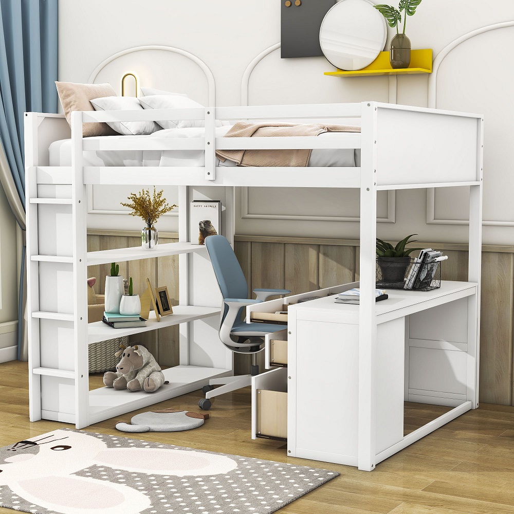 kids loft bed with desk