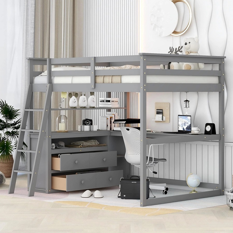 kids loft beds with desk
