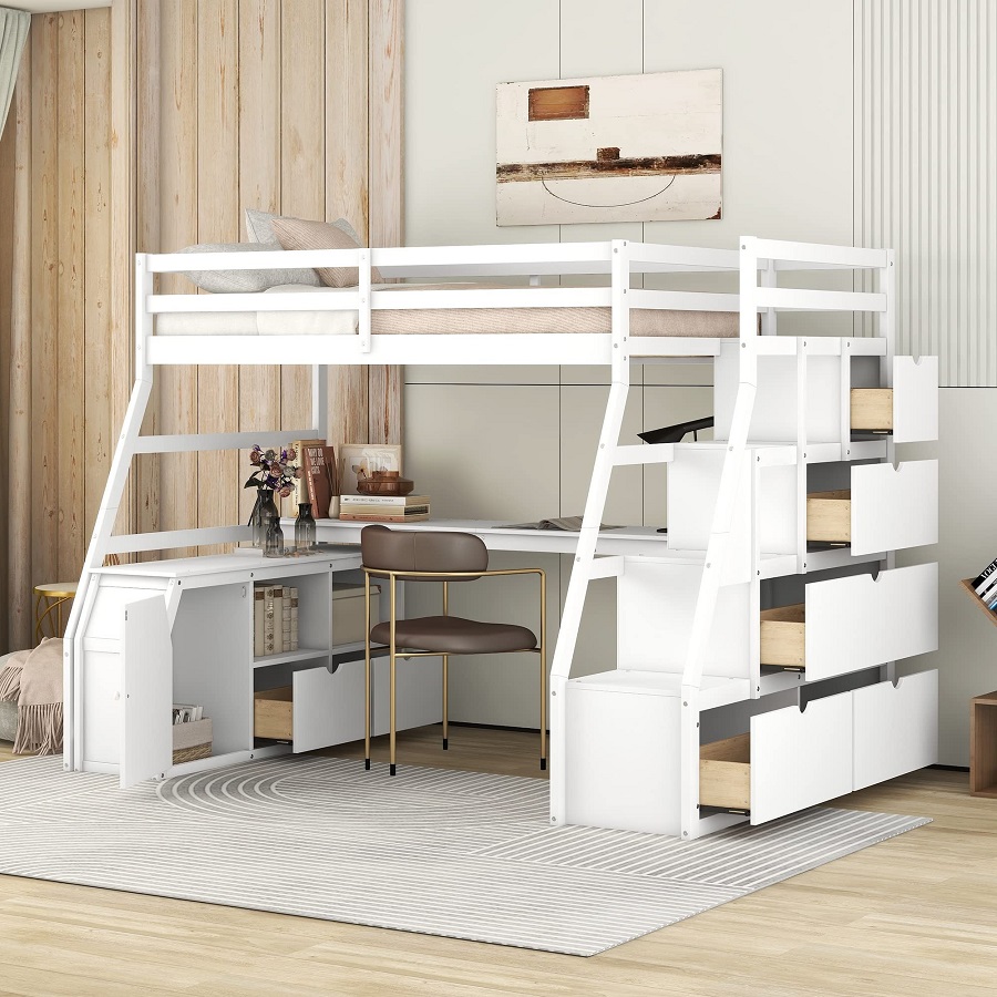 kids loft beds with desk
