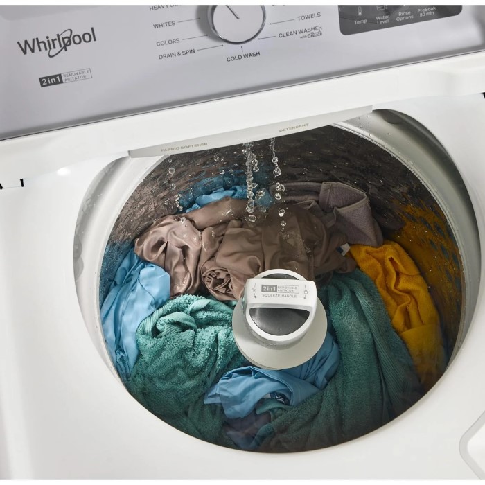 whirlpool washer with removable agitator